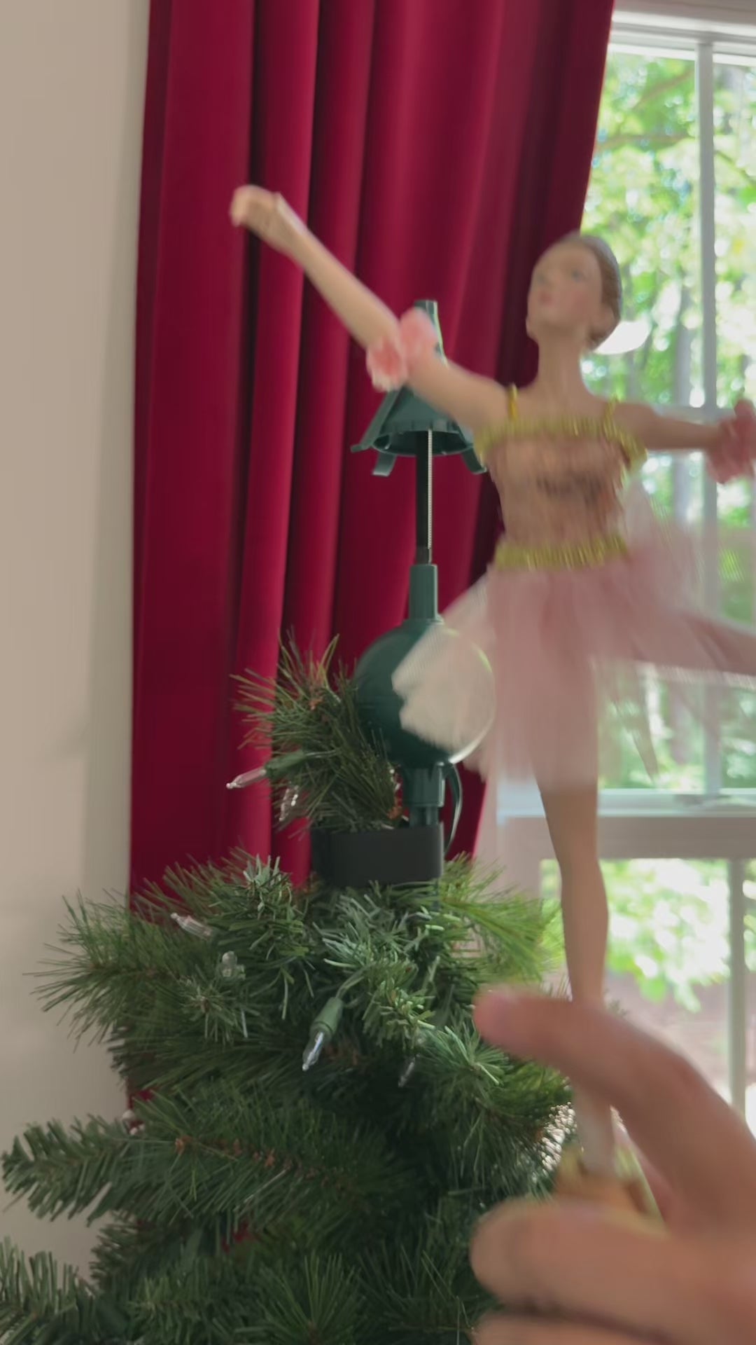 Rotating Christmas Tree Topper Holder – Spinning Base for Ballerina Tree Toppers